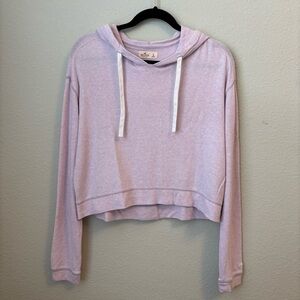 Hollister Light Pink Cropped Hoodie